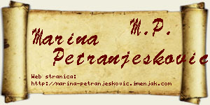 Marina Petranjesković vizit kartica